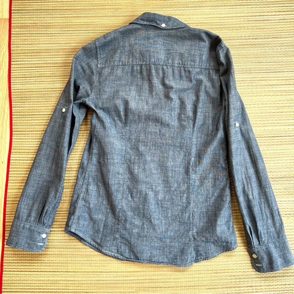 J. Crew Blue Denim Chambray 100% Cotton Button Down Shirt